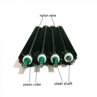 Industrial Nylon Cylinder Brush Roller With Steel Shaft